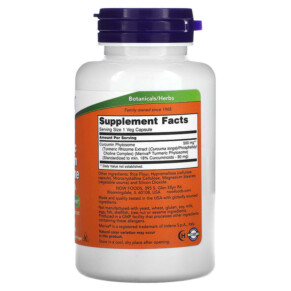 Thành phần vi chất của NOW Foods Turmeric Curcumin Phytosome With Meriva 60 Veg Capsules 733739046420