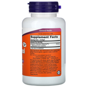 NOW Foods Ubiquinol 100 mg 120 Softgels 3 Thành phần vi chất của NOW Foods Ubiquinol 100 mg 120 Softgels 733739031433