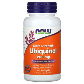Thực phẩm chức năng NOW Foods Ubiquinol 200 mg Extra Strength 60 Softgels 733739031440