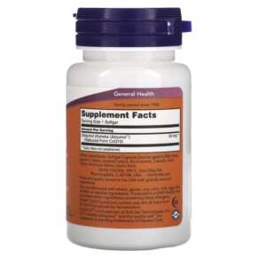 Thành phần vi chất của NOW Foods Ubiquinol CoQH-CF 60 Softgels 733739031457