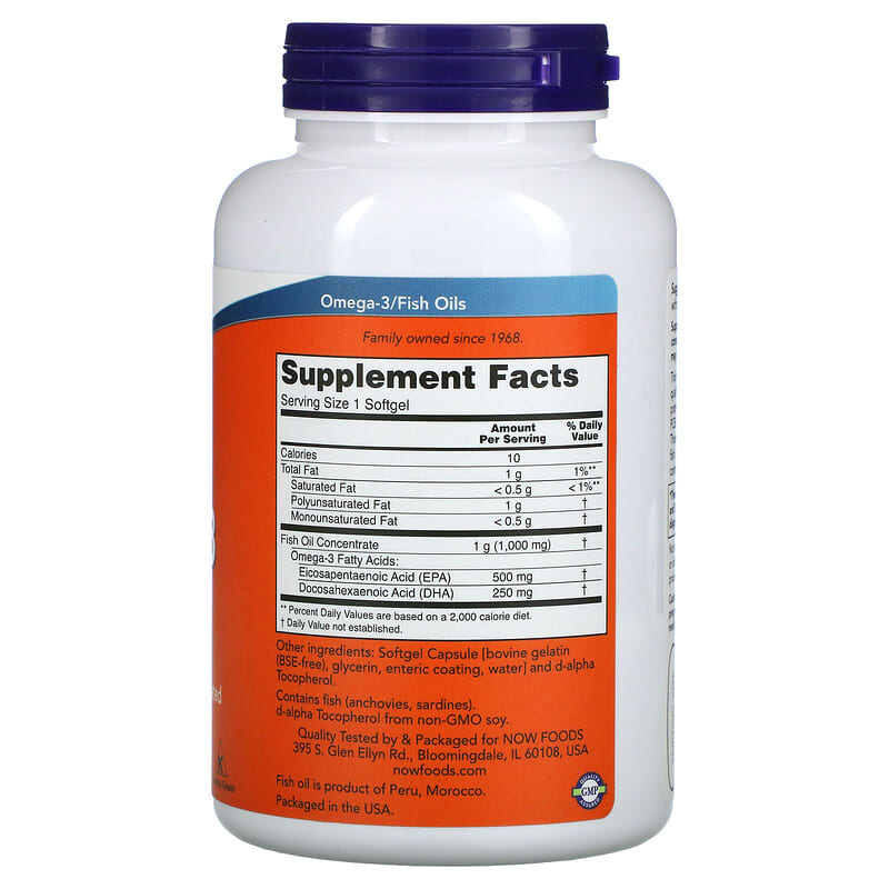 NOW Foods Ultra Omega-3 500 EPA / 250 DHA 180 Enteric Coated Softgels 2 Thành phần vi chất của NOW Foods Ultra Omega-3 500 EPA / 250 DHA 180 Enteric Coated Softgels 733739016621