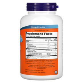 Thành phần vi chất của NOW Foods Ultra Omega-3 500 EPA / 250 DHA 180 Fish Softgels 733739016652