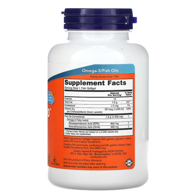 NOW Foods Ultra Omega 3-D 600 EPA / 300 DHA 90 Fish Softgels 2 Thành phần vi chất của NOW Foods Ultra Omega 3-D 600 EPA / 300 DHA 90 Fish Softgels 733739016638