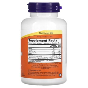 Thành phần vi chất của NOW Foods Virgin Coconut Oil 1.000 mg 120 Softgels 733739017185
