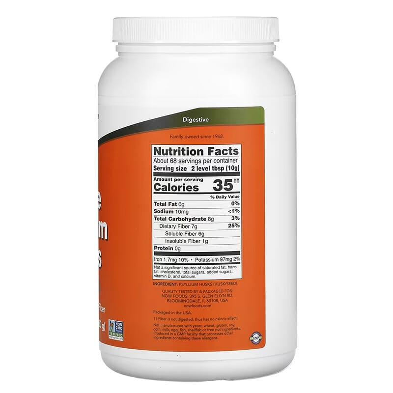 NOW Foods Whole Psyllium Husks 24 oz (680 g) 2 Thành phần vi chất của NOW Foods Whole Psyllium Husks 24 oz (680 g) 733739059826