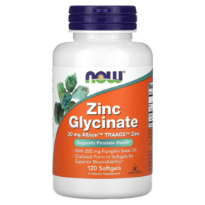 Thực phẩm chức năng NOW Foods Zinc Glycinate 120 Softgels 733739015549