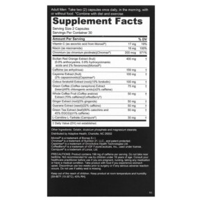 Thành phần vi chất của Nugenix Thermo Extreme Metabolic Accelerator 60 Capsules 855710002758