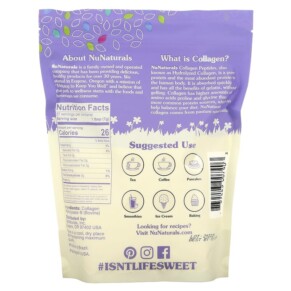 Thành phần vi chất của NuNaturals Collagen Peptides 14 oz (397 g) 739223007403