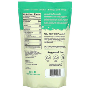 Thành phần vi chất của NuNaturals MCT Oil Powder Unflavored 1 lb (454 g) 739223009858