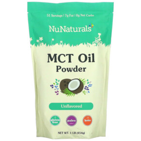 Thực phẩm chức năng NuNaturals MCT Oil Powder Unflavored 1 lb (454 g) 739223009858
