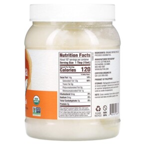 Thành phần vi chất của Nutiva All-Purpose Cooking Oil Organic Coconut Oil 54 fl oz (1.6 l) 692752106880