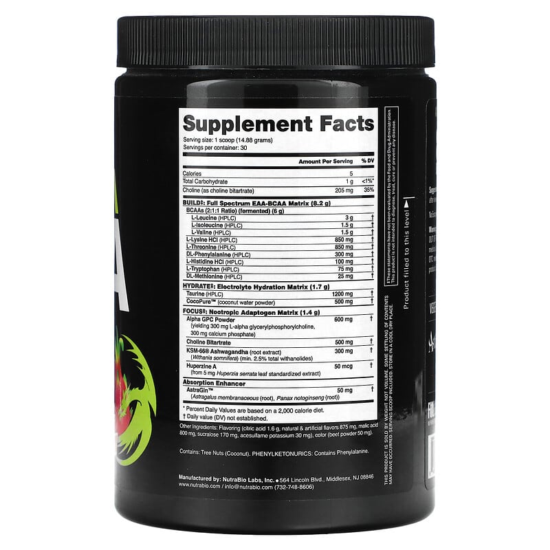 Nutrabio Labs Alpha EAA Dragonfruit Candy 0.98 lb (446 g) 3 Thành phần vi chất của Nutrabio Labs Alpha EAA Dragonfruit Candy 0.98 lb (446 g) 649908268909