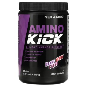 Thực phẩm chức năng Nutrabio Labs Amino Kick Grape Berry Crush 0.6 lb (272 g) 649908217501