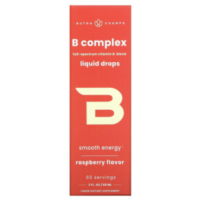 Thực phẩm chức năng NutraChamps B Complex Raspberry 2 fl oz (60 ml) 621983990258