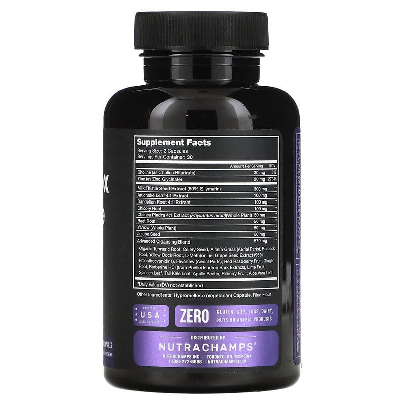 NutraChamps Liver Detox & Cleanse 60 Veggie Capsules 2 Thành phần vi chất của NutraChamps Liver Detox & Cleanse 60 Veggie Capsules 621983999114