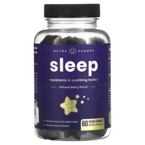 Thực phẩm chức năng NutraChamps Sleep Natural Berry 60 Vegan Gummies 621983500655