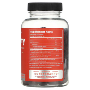 Thành phần vi chất của NutraChamps Tart Cherry Natural Cherry 60 Vegan Gummies 621983500648