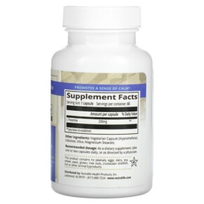 Thành phần vi chất của NutraLife L-Theanine 200 mg 60 Capsules 686149183134