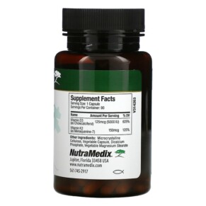 NutraMedix Vitamins D3 & K2 90 Capsules 3 Thành phần vi chất của NutraMedix Vitamins D3 & K2 90 Capsules 728650093486