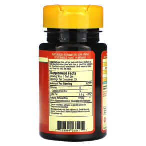 Thành phần vi chất của Nutrex Hawaii BioAstin Hawaiian Astaxanthin 12 mg 25 Soft Gels 732894035171