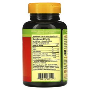 Thành phần vi chất của Nutrex Hawaii JointAstin BioAstin Hawaiian Astaxanthin 120 Vegan Soft Gels 732894035102