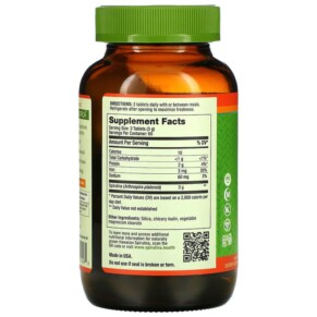 Thành phần vi chất của Nutrex Hawaii Pure Hawaiian Spirulina 1.000 mg 180 Tablets 732894010062
