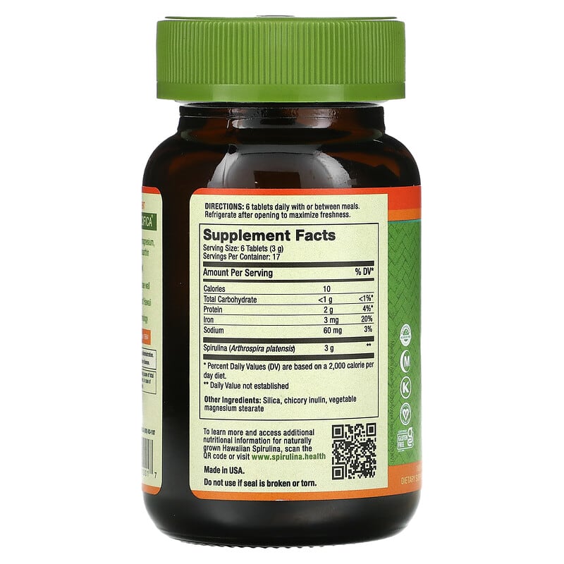 Nutrex Hawaii Pure Hawaiian Spirulina 500 mg 100 Tablets 2 Thành phần vi chất của Nutrex Hawaii Pure Hawaiian Spirulina 500 mg 100 Tablets 732894010017
