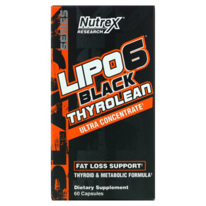 Thực phẩm chức năng Nutrex Research LIPO-6 Black Thyrolean Fat Loss Support 60 Capsules 850026029123