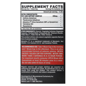 Thành phần vi chất của Nutrex Research LIPO-6 Black Ultra Concentrate 30 Black-Caps 859400007641