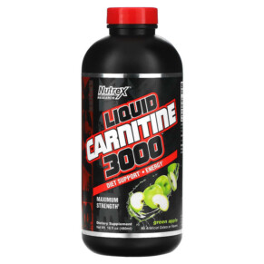 Thực phẩm chức năng Nutrex Research Liquid Carnitine 3000 Green Apple 16 fl oz (480 ml) 857839006617