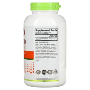 Thành phần vi chất của NutriBiotic Immunity Ascorbic Acid 100% Pure Vitamin C Crystalline Powder 16 oz (454 g) 728177002015