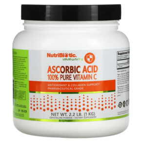 Thực phẩm chức năng NutriBiotic Immunity Ascorbic Acid 100% Pure Vitamin C Crystalline Powder 2.2 lb (1 kg) 728177002022
