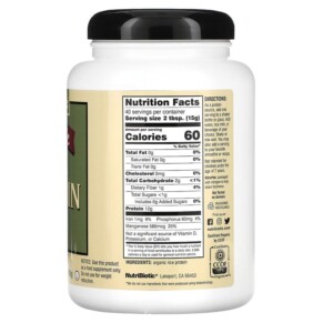 Thành phần vi chất của NutriBiotic Organic Rice Protein Powder Plain 1 lb 5.16 oz (600 g) 728177030001