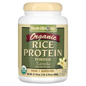 Thực phẩm chức năng NutriBiotic Raw Organic Rice Protein Vanilla 1 lb (600 g) 728177030056