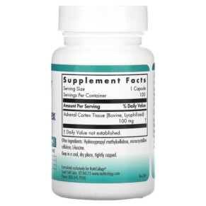 Thành phần vi chất của Nutricology Adrenal Cortex Natural Glandular 100 Vegicaps 713947505315