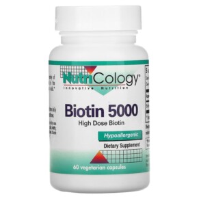 Thực phẩm chức năng Nutricology Biotin 5000 60 Vegetarian Capsules 713947503502