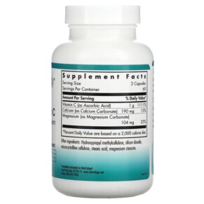 Thành phần vi chất của Nutricology Buffered Vitamin C with Calcium and Magnesium 120 Vegetarian Capsules 713947500105