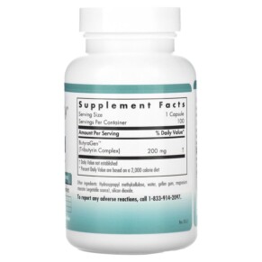 Thành phần vi chất của Nutricology ButyrAid 100 Delayed-Release Vegetarian Capsules 713947502208