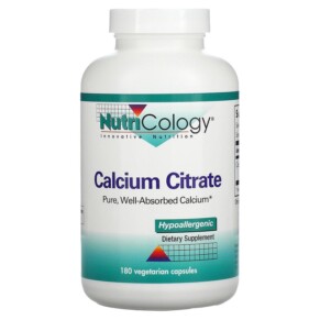 Thực phẩm chức năng Nutricology Calcium Citrate 180 Vegetarian Capsules 713947502307