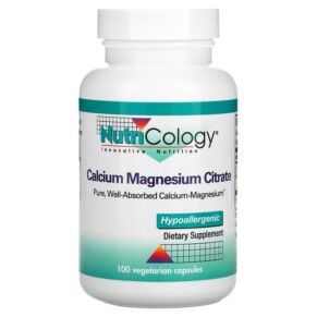 Thực phẩm chức năng Nutricology Calcium Magnesium Citrate 100 Vegetarian Capsules 713947519800