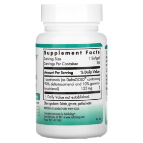 Thành phần vi chất của Nutricology Delta-Fraction Tocotrienols 125 mg 90 Softgels 713947566705