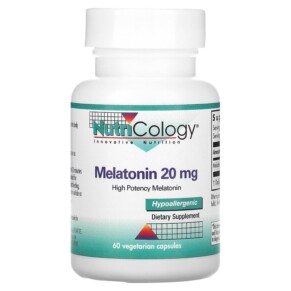 Thực phẩm chức năng Nutricology Melatonin 20 mg 60 Vegetarian Capsules 713947515802