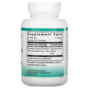 Thành phần vi chất của Nutricology MicroChitosan 60 Vegicaps 713947559905