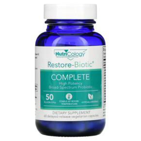 Thực phẩm chức năng Nutricology Restore-Biotic Complete 50 Billion 60 Delayed-Release Vegetarian Capsules 713947573000