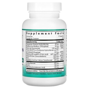 Thành phần vi chất của Nutricology Super B Vitamins 120 Vegetarian Capsules 713947503403