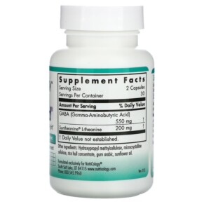 Thành phần vi chất của Nutricology ZenMind 60 Vegetarian Capsules 713947547001