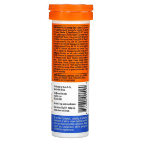 Thành phần vi chất của Nuun Hydration Immunity Effervescent Immunity Supplement Blueberry Tangerine 10 Tablets 811660022024
