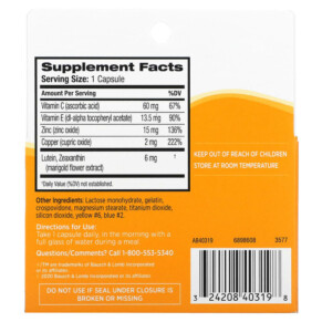 Thành phần vi chất của Ocuvite Lutein & Zeaxanthin 36 Capsules 324208403198