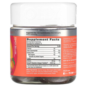 Thành phần vi chất của OLLY Collagen Gummy Rings Peach Bellini 30 Gummies 850004462638