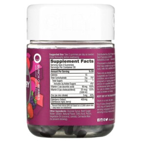Thành phần vi chất của OLLY Elderberry Extra Strength Bunch O' Berries 225 mg 60 Gummies 840160200823